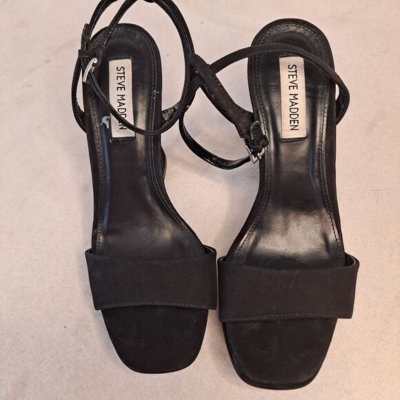 Steve Madden Lashed  Ankle Strap Dressy Platform Sandals Women's Sz 7.5M Black - Picture 7 of 11